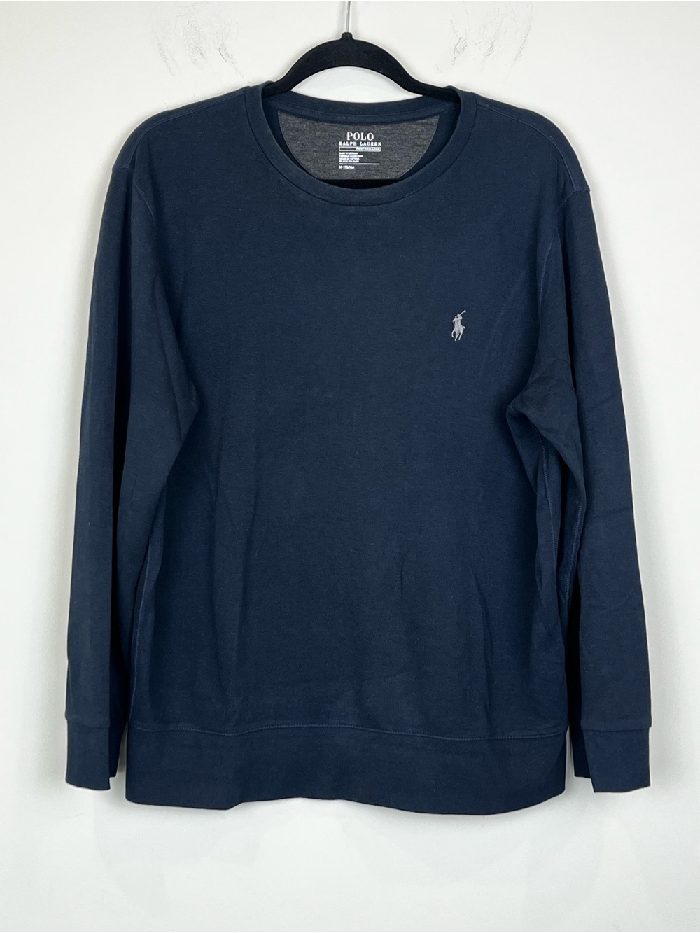Polo Ralph Lauren Classic Fit Jersey Navy Long-Sleeve Crewneck Shirt Men Medium